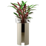 concrete grey steel planter