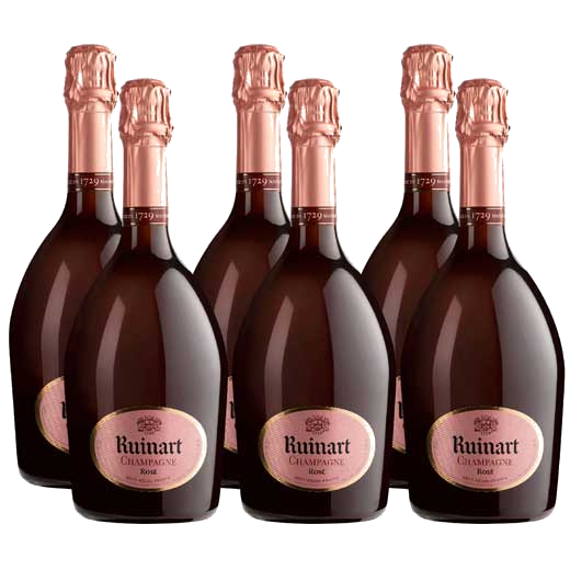 This Ruinart Rosé Champagne 6 x 75cl comes with a second skin.