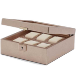 wolf rose gold palermo 6 piece watch box open