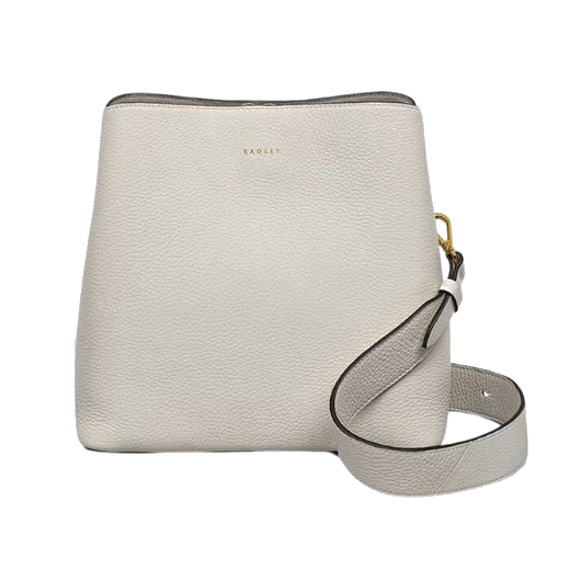 Radley's Dukes Place Medium Compartment Chalk Cross Body Bag is made from cowhide leather with a grainy texture and a faux suede lining.
