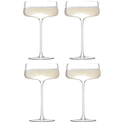 lsa metropolitan set of 4 champagne saucers