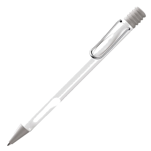 The LAMY white ballpoint pen in the Safari collection.