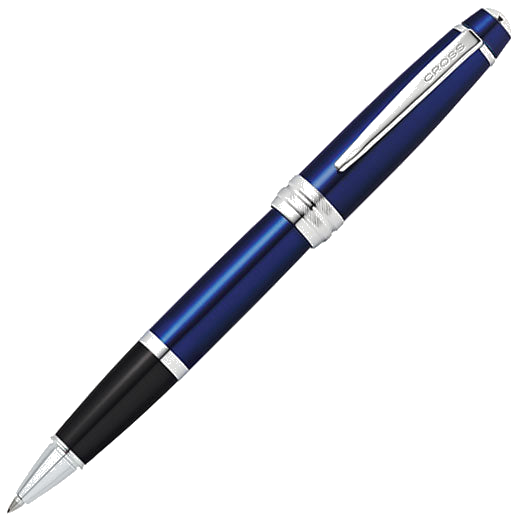 Full view of the Cross dark Blue bailey Lacquer ballpoint pen.