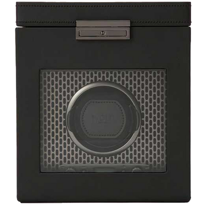 wolf powder coat axis watch winder with storage