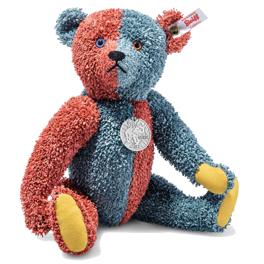 This is Teddies for Tomorrow Harlequin the Teddy Bear designed by Steiff.