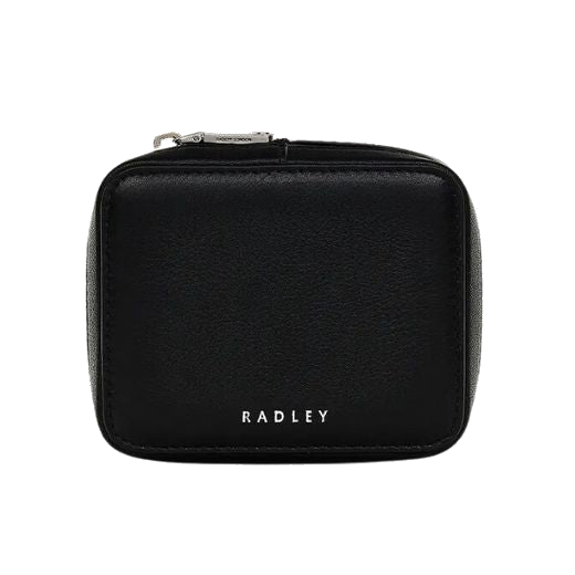 This Commute Street Small Zip-Around Jewellery Pouch by Radley is made out of cowhide leather with a grainy texture.