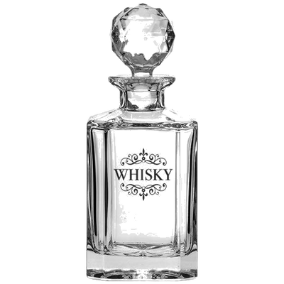 royal scot crystal square spirit whisky engraved decanter