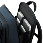 This Urban-Eye Backpack 15.6" in Blue by Samsonite can fit a tablet up to 10.5 inches and a laptop inside the padded compartments.