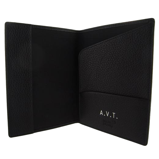 Montblanc passport case leather embossing.