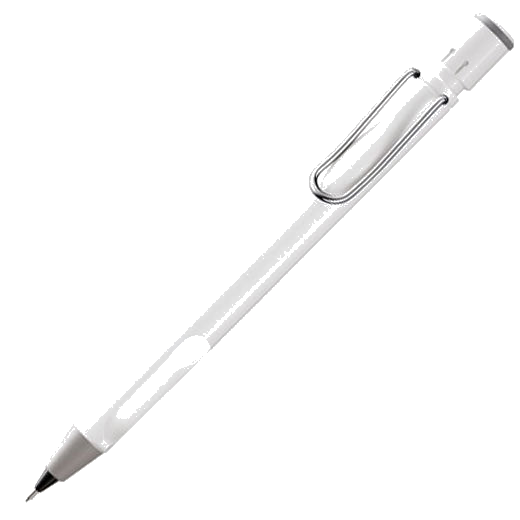 LAMY Safari mechanical pencil, shiny white.