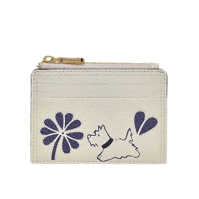 1 radley cut out floral chalk leather small coin purse 111423