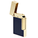 s t dupont paris ligne 2 cling blue lacquer yellow gold lighter open