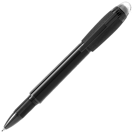 Montblanc's StarWalker Black Cosmos Doué Fineliner Pen features a textured metal cap.