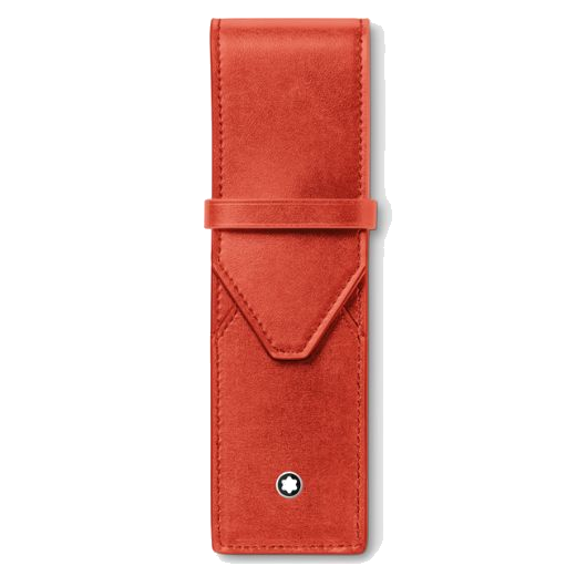 Montblanc's Meisterstück Coral Leather 2 Pen Pouch has been made from full-grain cowhide leather.