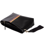 paul smith painted stripe black leather wash bag inside