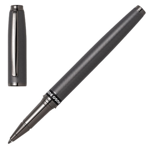 This Hugo Boss Stream Rollerball Pen Gunmetal has a polished gunmetal finish.