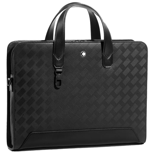 Montblanc's Black Extreme 3.0 Slim Document Case features stiched leather handles.