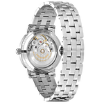 montblanc tradition blue stainless steel automatic date watch back