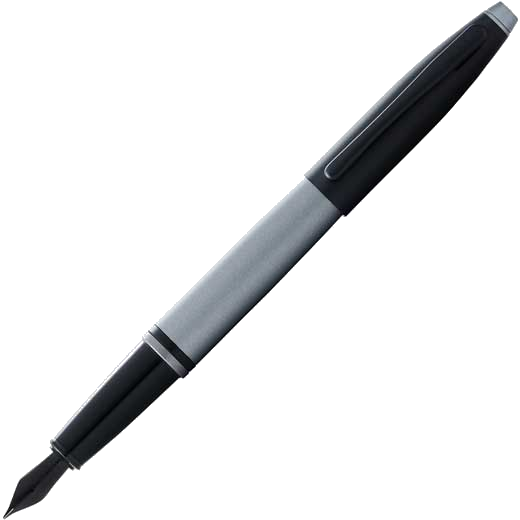 This is the Cross Matte Grey & Black Lacquer Calais Fountain Pen.