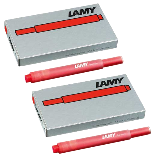 The LAMY red pack of five ink cartridges.