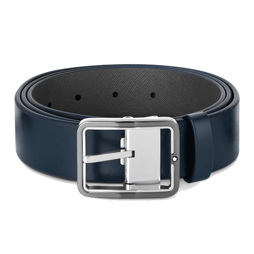 Montblanc Rectangular Ruthenium Pin Buckle Belt Reversible 35mm