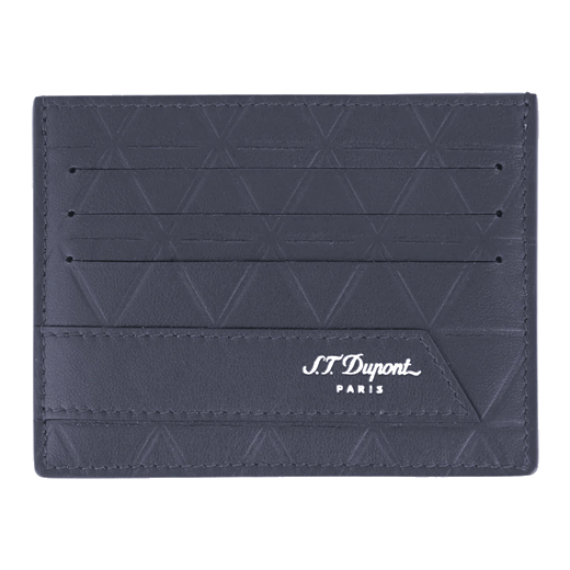 This S.T. Dupont Firehead Blue Soft Leather 6CC Card Holder is made with soft leather with the brand name in silver lettering.