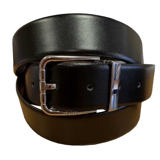 This reversible Hugo Boss belt features a smooth black leather strap on one side.