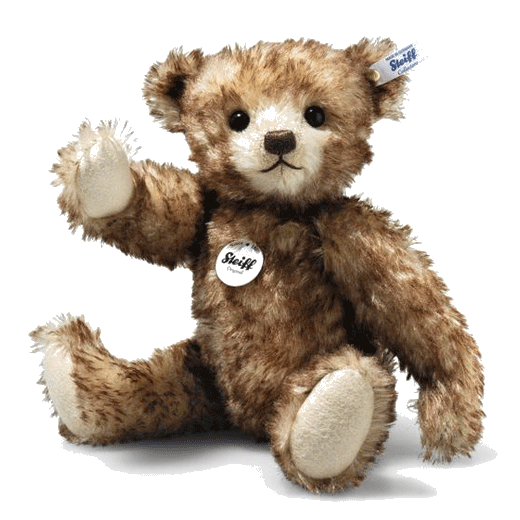 Steiff's Classic Teddy Bear is made out of a mohair and cotton blend and has brown fur.
