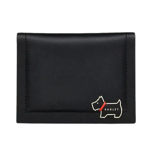 Radley's Heritage Lane Black Leather Travelcard Holder has 3 card slots and a clear slot for your ID or travelcard.
