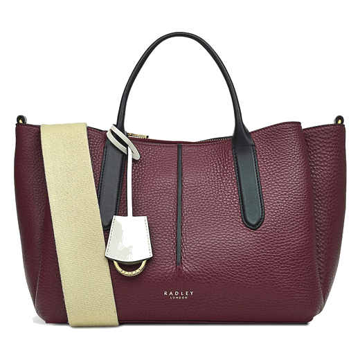 Radley Hillgate Place Burgundy Medium Multiway Bag in dark cherry soft-grain leather.
