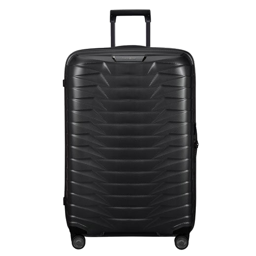 Saamsonite's Proxis Matt Graphite Spinner Suitcase, 75 cm has a smooth matte exterior in dark grey with black trims to complement the neutral colour.
