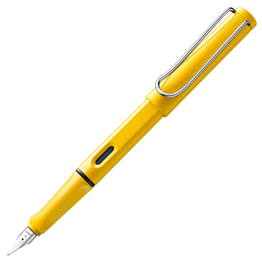 The LAMY yellow fountain pen in the Safari collection.