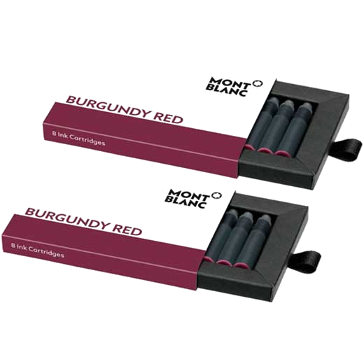 Montblanc burgundy red ink cartridges.
