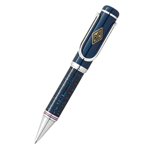 Montblanc's Great Characters The Great Gatsby Ballpoint Pen, Special Edition is made out of precious resin with a dark blue exterior and polished palladium trims.