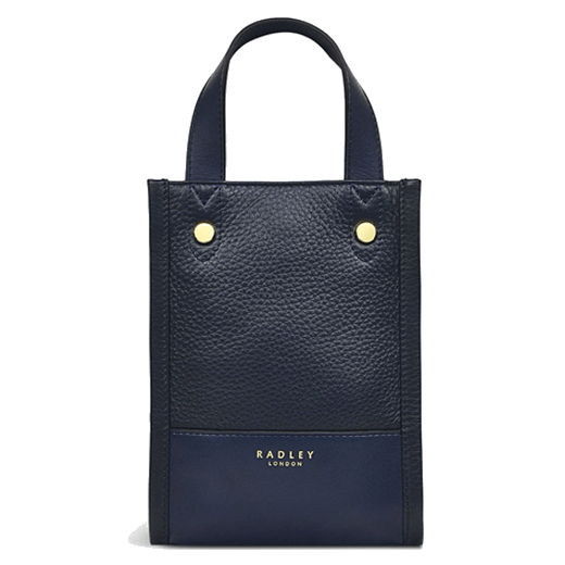 Radley's Montgomery Square Ink Leather Cross Body is made out of grained leather.