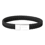 woven leather bracelet blac