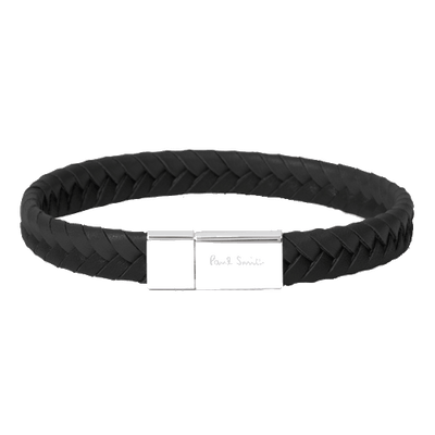 woven leather bracelet blac