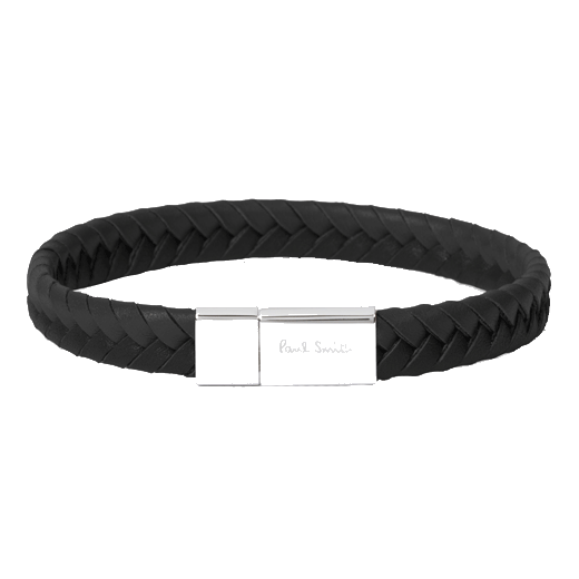 woven leather bracelet blac