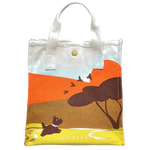 1 radley on safari pecan brown small open top canvas grab bag 111363
