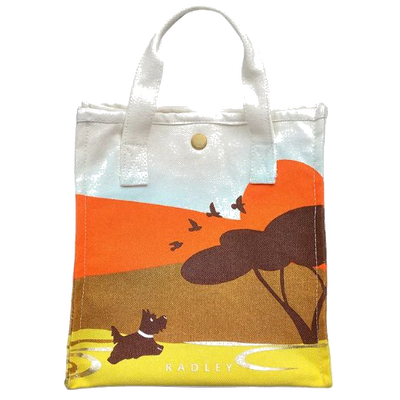 1 radley on safari pecan brown small open top canvas grab bag 111363