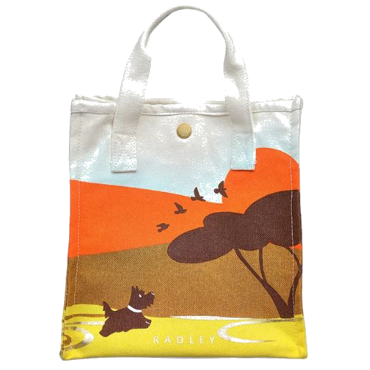 1 radley on safari pecan brown small open top canvas grab bag 111363