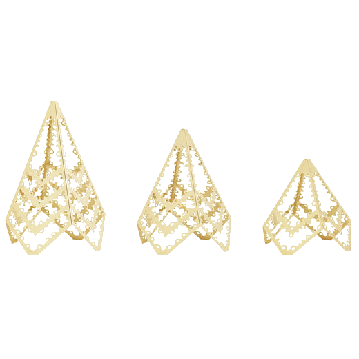 This 18 KT. Gold Plated 3 Pcs. Christmas Tree Set was designed by Georg Jensen.