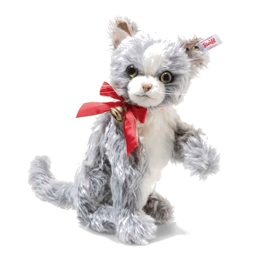steiff kitten grey white
