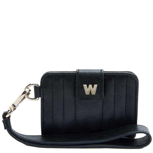 This WOLF 1834 Black Mimi Card Holder is fitted with a detachable Wristlet.