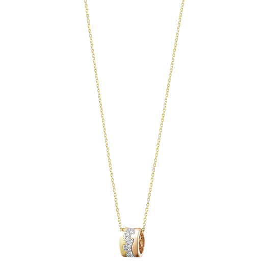 0.19 CT Yellow, White & Rose Gold Fusion Necklace designed by Georg Jensen.