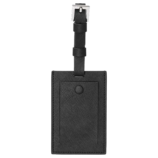 This BOSS luggage tag is made from a textured black leather and is part of their Zair collection.