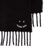 This Women's 'Happy' Alpaca-Blend Black Scarf has been designed by Paul Smith.