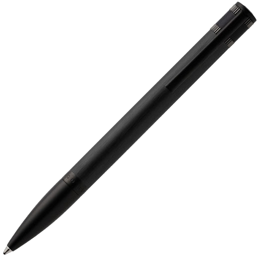 This is the Explore Brushed Black Ballpoint Pen designed by Hugo Boss.
