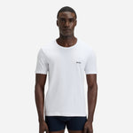 The 3-Pack Pure Cotton Classic Crew Neck T-Shirts in White Grey Navy Blue by BOSS.