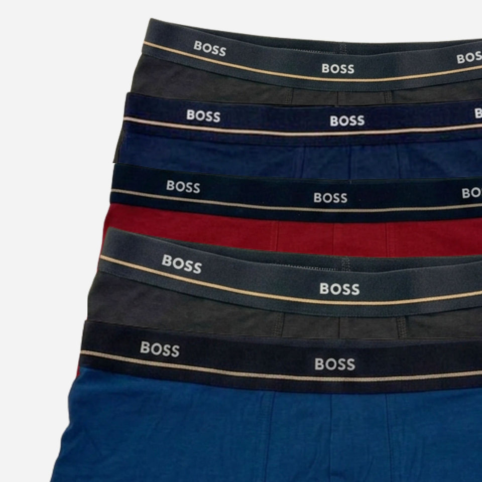 Essential 5-Pack Cotton Stretch Boxer Shorts from BOSS.